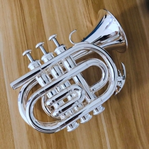 Silver-plated Palm number B- down pocket trumpet instrument portable small size small volume