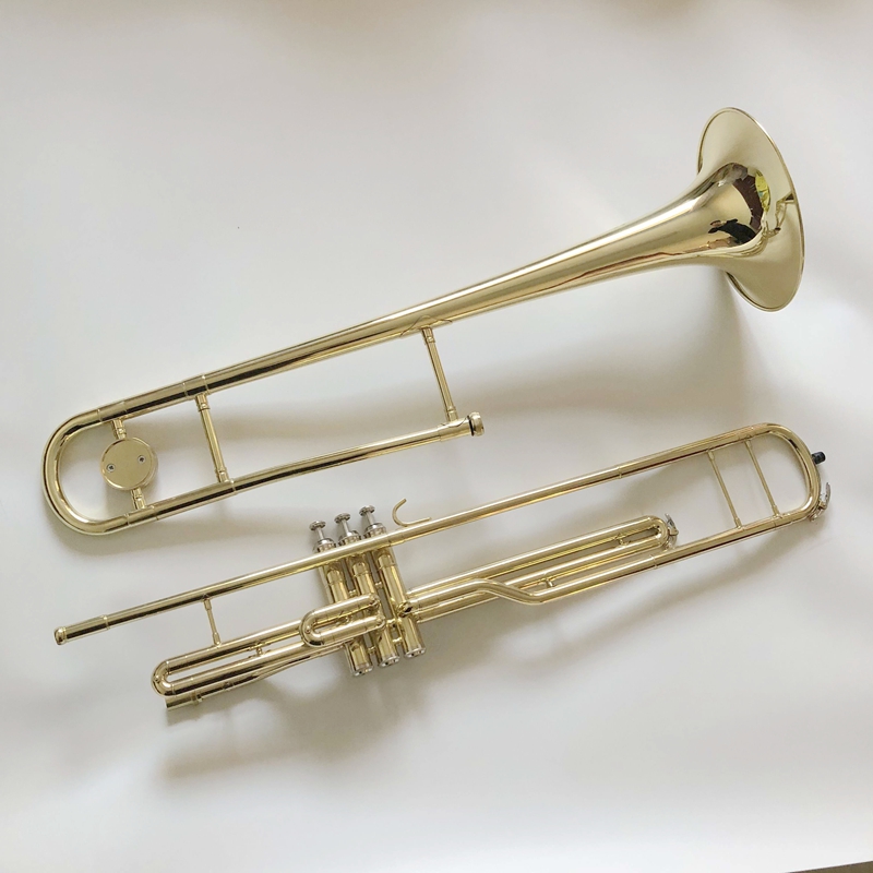 Brand new three-vertical key trombone down B-tone piston trombone instrument