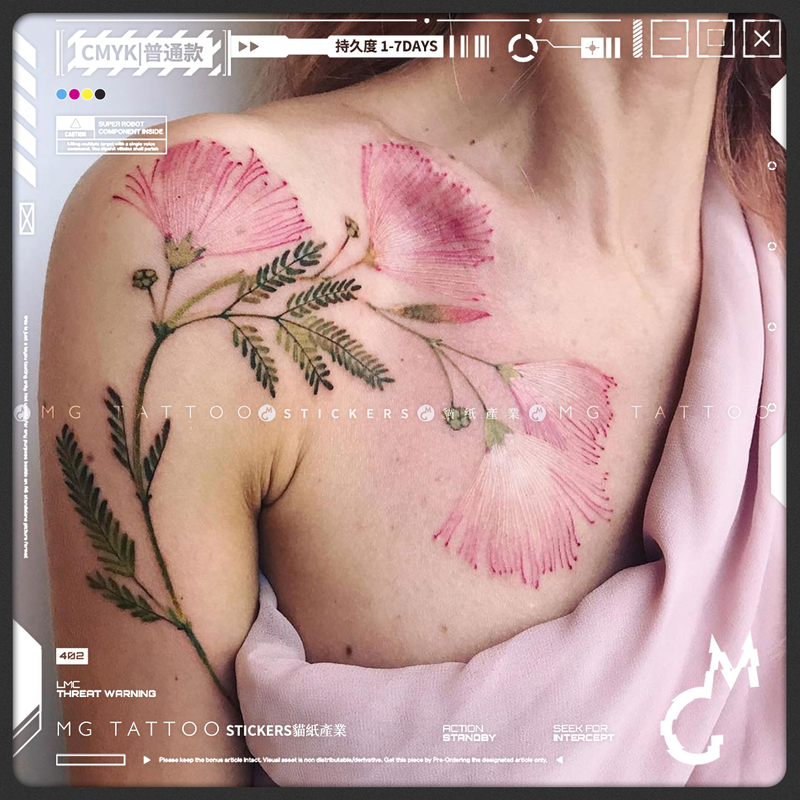 Mg Tattoo Powder Elegant and Beautiful Feminine Floral Shoulder Sexy Vacation High-End Shoulder Pattern Tattoo Sticker