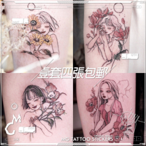 INS plant flowers sweet healing girl beautiful fresh Korean style tattoo stickers 4