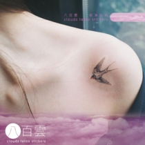 Eight hundred clouds hand-painted limited time promotion beautiful ink realistic bird swallow collarbone mini tattoo sticker waterproof