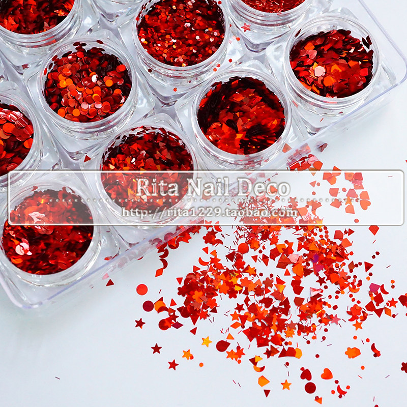 2022 New Year Great Red mix Bright Sheet Suit Phototherapy Domestic Beauty Nail Polish Sheet Nail Polish Glitter Powder Suit