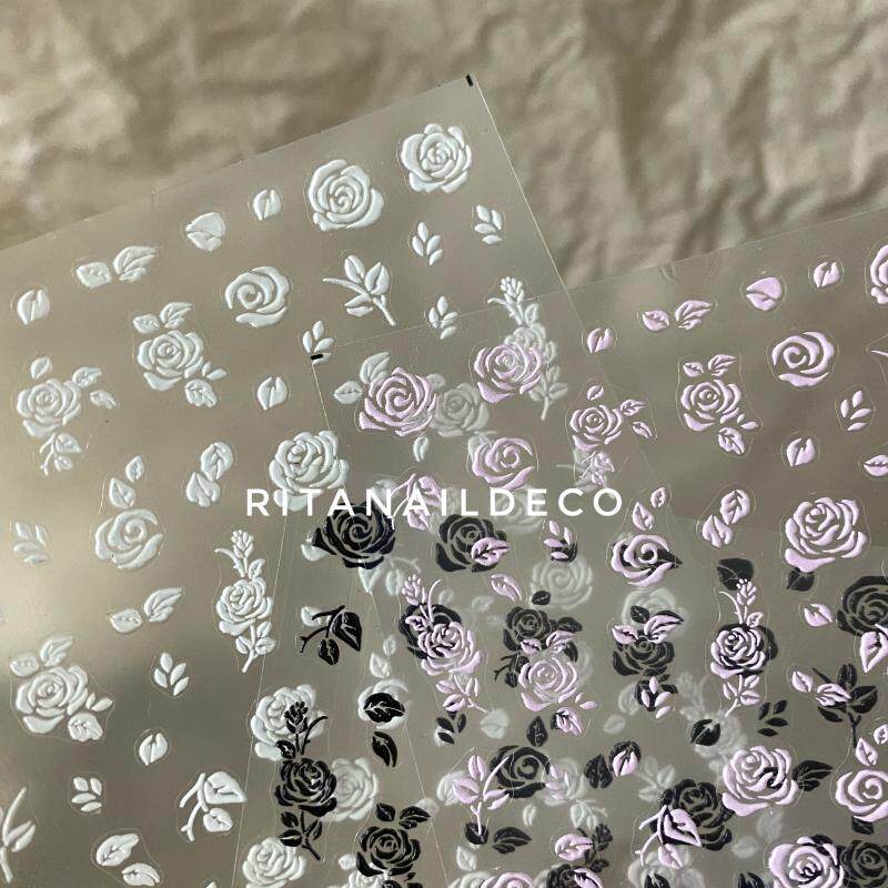 Take 2 Show Gas Little Rose reliquary with a meaty style cream Rose nail sticker bridal meme style