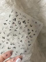Rita Naeil Thin water ink painting landscape beauty A sticker wearing A national wind bamboo and a real nail 2 sheets