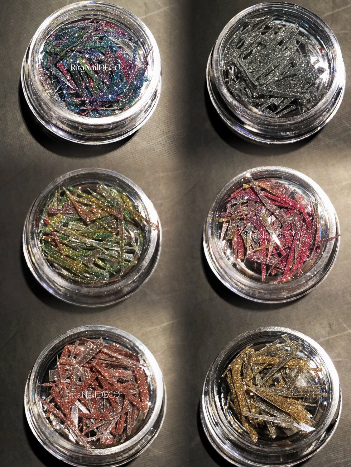 Rita Nail Spicy Disco Crush Diamond Flash Paste with Non-Backle Peach Red Nail Gold and Silver