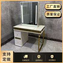 Barbershop simple hair mirror table Hair salon special hair cut mirror Stainless steel single-sided four-sided hair net red mirror