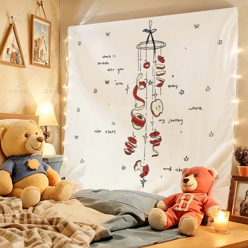 Original Cartoon Cute Healing ins Style Hanging Cloth for Bedroom Dormitory Room Makeover Decoration Bedside Canvas Decorative Cloth Original Cartoon Cute Healing ins Style Hanging Cloth for Bedroom Dormitory Room Makeover Decoration Bedside Canvas Decorative Cloth
