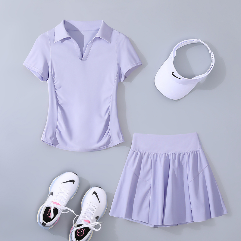 2026 New Sports Suit for Women, Summer Morning Running Fitness Two-Piece Set, Outdoor Casual Quick-Drying Yoga Wear Short Skirt