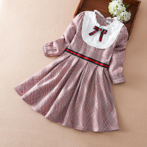 Girls  college style autumn dress 2021 spring and autumn new foreign princess dress thin long-sleeved childrens skirt tide