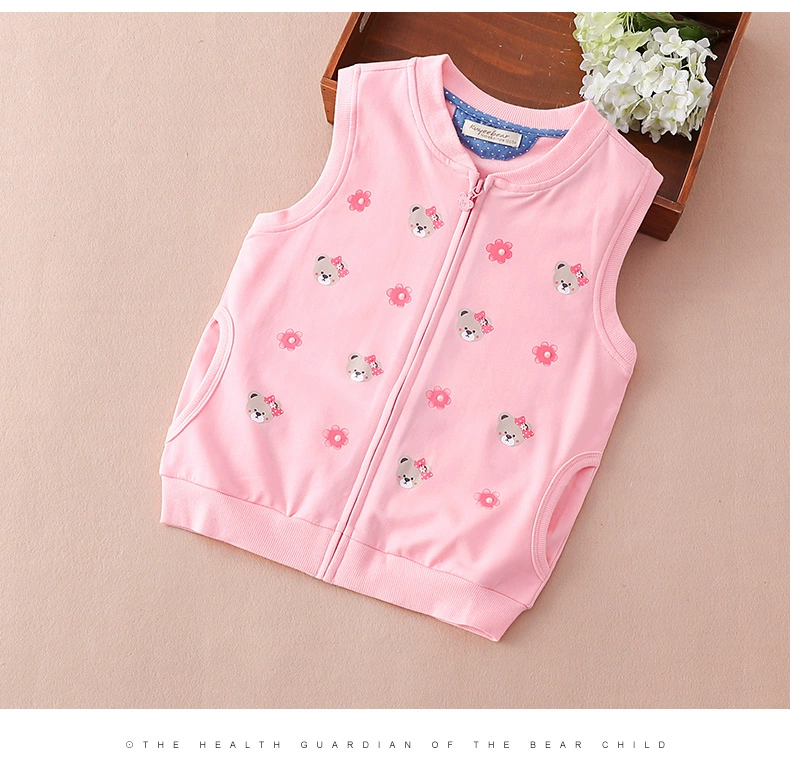 Áo vest nữ mùa xuân và thu 2018 phiên bản Hàn Quốc mới của áo vest bé đầu thu cotton mỏng áo len ấm áp áo len ấm áp thủy triều sỉ quần áo trẻ em