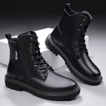 Winter plush leather Martin boots zipper soft leather cotton shoes Short season single boots fashion workshop boots