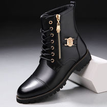 Winter plush fur special soldier combat boots warm men tip Englen boots in the kylon boots Han edition