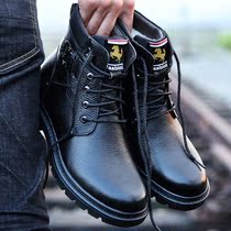 Winter plus head skin mens skin boots fur coat boots heat coat boots leisure thicken Martin boots