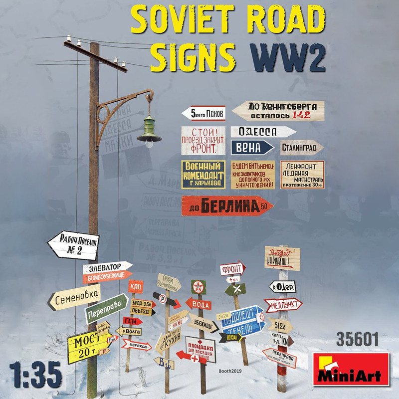 JZ assembly model MiniArt 35601 1 35 WWII Soviet road signs