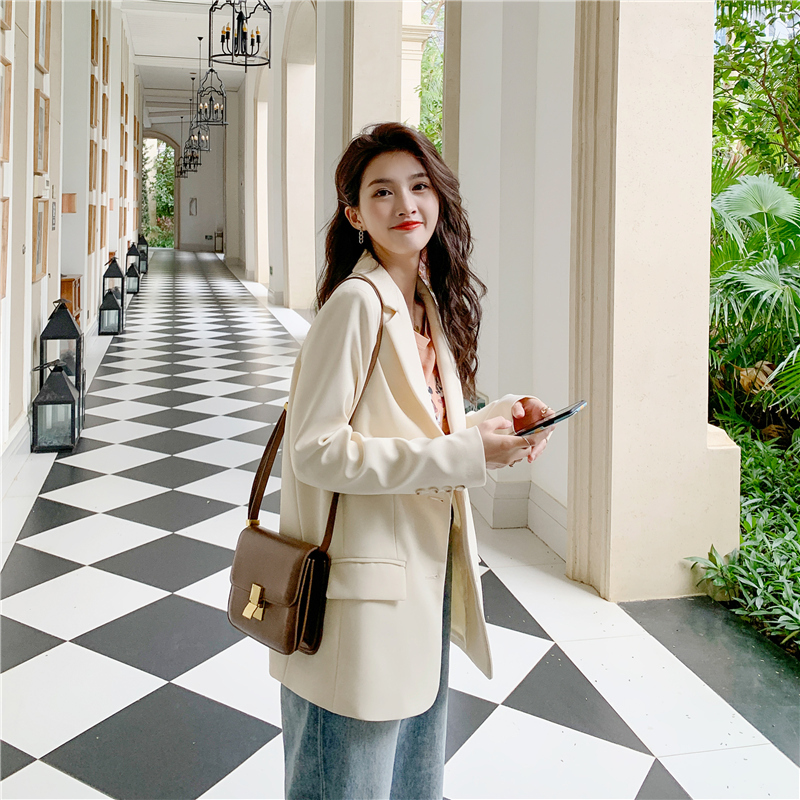 2026 New White Blazer for Petite Women, Stylish and Elegant, Loose Casual Suit Jacket