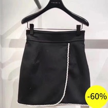 Wheat-style SANDRO 19 Autumn Winter Pearl Decorative Side One-Piece Knitted Short Skirt * JU00183