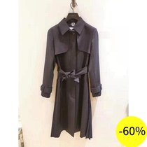 (Wheat) SANDRO 19 autumn winter bow belt pleated hem windbreaker * OU00130