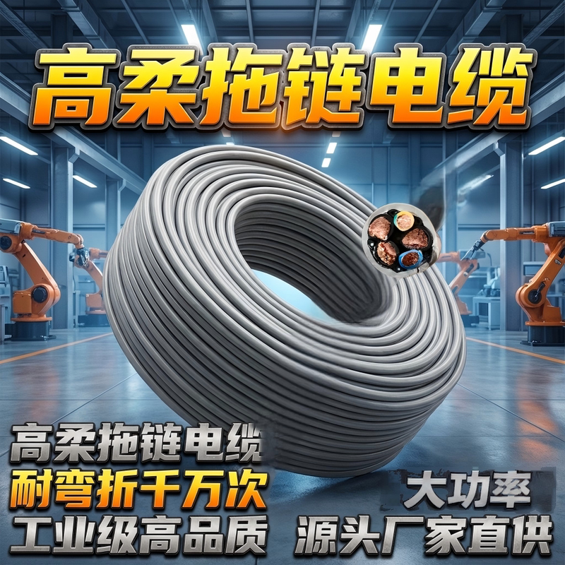 National Standard Pure Copper Trvv Highly Flexible Drag Chain Cable 16/25/35 Square High-Power Tank Chain Oil-Resistant and Anti-Flexible National Standard Pure Copper Trvv Highly Flexible Drag Chain Cable 16/25/35 Square High-Power Tank Chain Oil-Resistant and Anti-Flexible