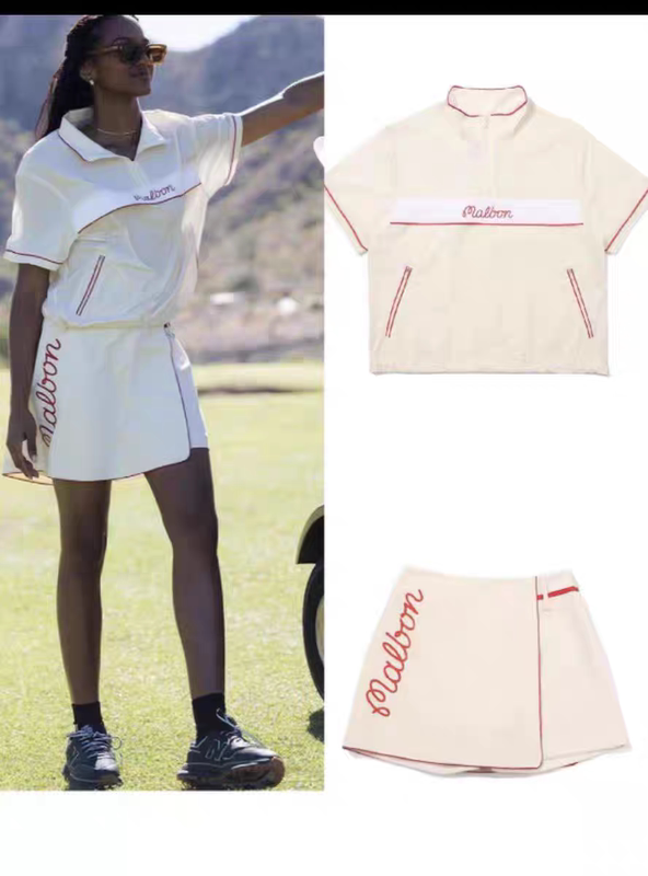 Korean New Model 26 Golf Clothing Summer Versatile Casual Sports Quick-Drying Breathable Short-Sleeved Top Set