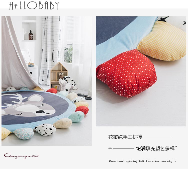 Ins Bắc Âu cotton đơn giản bóng phòng ngủ cửa sổ phòng ngủ trẻ em leo mat vòng phòng khách thảm lều giường nệm