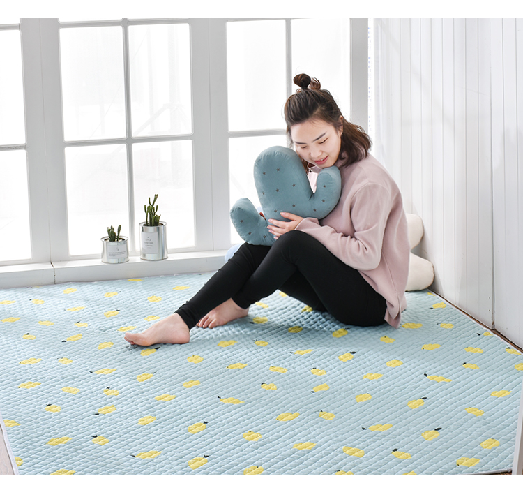 Bắc âu vải cotton thảm phòng ngủ bàn cà phê cạnh giường ngủ mat bò tatami thảm non-slip cotton máy có thể giặt