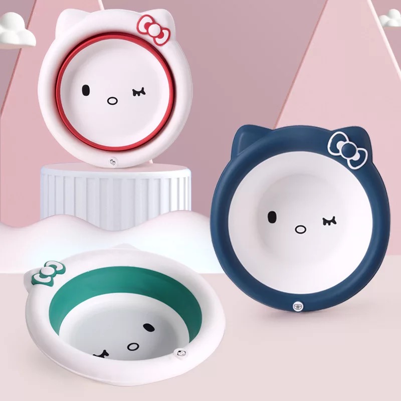 3 clothes first baby washbasin can be folded with children's items washed ass PP cartoon cute baby small basin