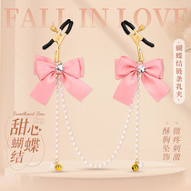 SM sex toys female masturbation bell nipple clamp bow chain clitoris clamp adult toy female props