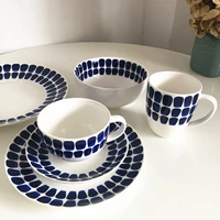 Разное общество 24 часа северной голубой Dot Retro Ceramics Dableware Malke Cuf Cufe Cufe Cufe Cow Sweed