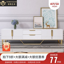 Marble TV cabinet light luxury living room small apartment post-modern designer furniture Nordic coffee table TV cabinet combination