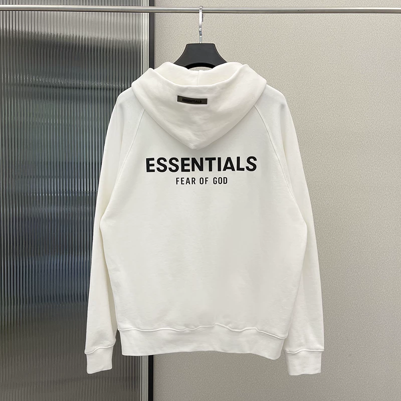 ФОГ Zip худи с капюшоном, многострочный ESSENTIALS, силиконовая молодежная повседневная куртка с капюшоном, свободная зимняя кардиган