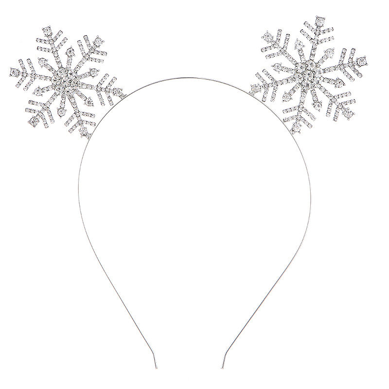 European and American alloy crystal headband hair accessories Christmas antler headband Merry Christmas snowflake headband