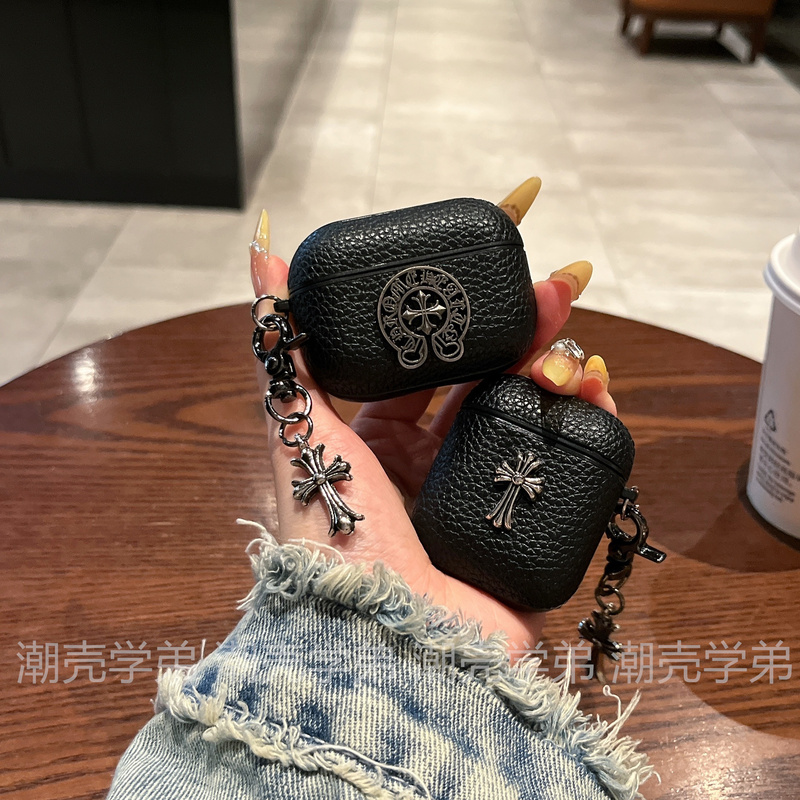 Trendy Brand Lychee Texture 3D Croxin Protective Case Suitable for AirPods Pro 3Rd Generation, Niche High-End Apple 4Th Generation Wireless Earphone Case, AirPods 1/2/3 New Style Personalized Unisex Full-Cover Anti-Drop Trendy Brand Lychee Texture 3D Croxin Protective Case Suitable for AirPods Pro 3Rd Generation, Niche High-End Apple 4Th Generation Wireless Earphone Case, AirPods 1/2/3 New Style Personalized Unisex Full-Cover Anti-Drop