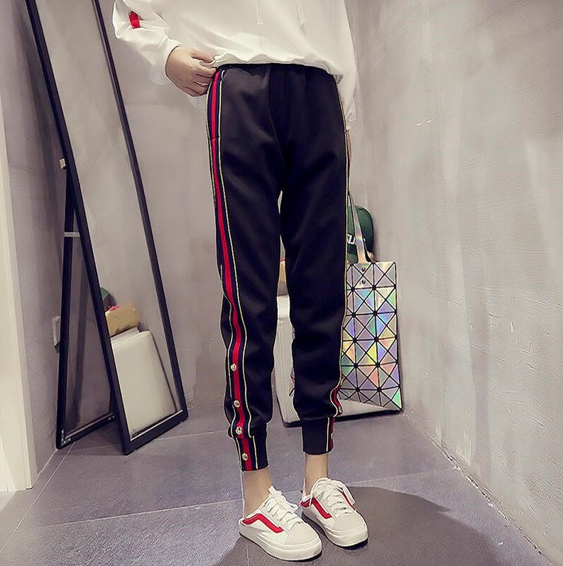 Hong Kong Tide Cards Summer Thin 90% Pants Wins Sports Pants Female loose Harron pants Pants Trousers Long Pants