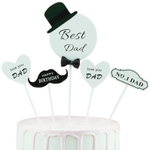 Creative favorite dad cake card dessert table personality birthday dress black gentleman six piece cake card