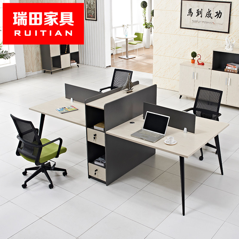 Shenzhen Office Furniture Brief Modern Staff Desk 4 People Position Screen Work Position 2 4 6 People Employee Card Holders