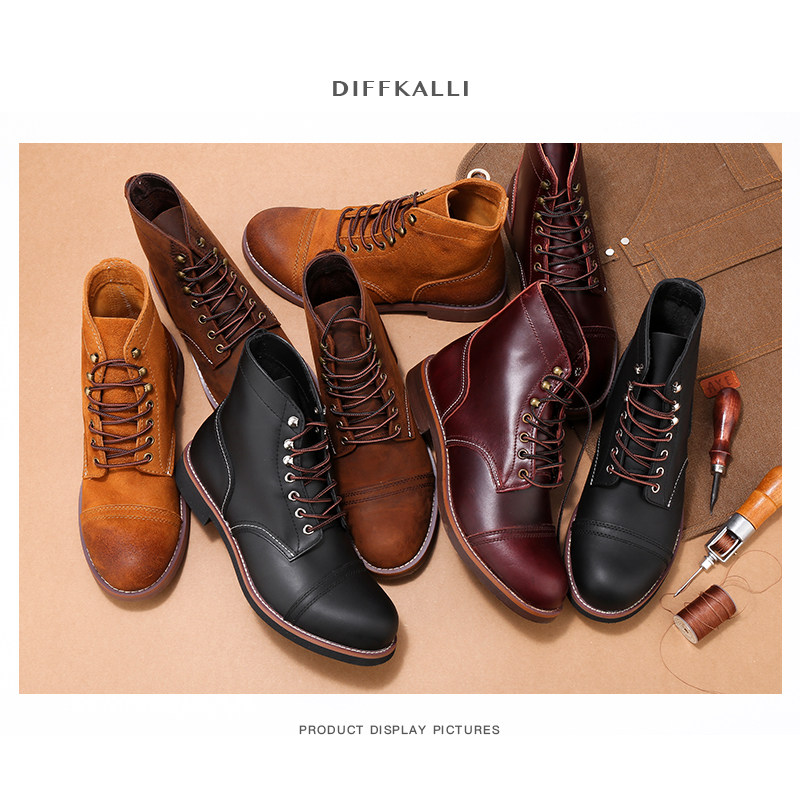 Goodyear 8111 classic reinvention shoes Martin boots men's high gang new leather tide locomotive paratrooper boots