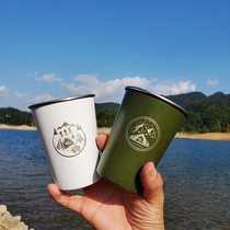 Outdoor camping folding stainless steel water cups with tea and coffee cups to travel with food-grade cups to withstand high temperatures