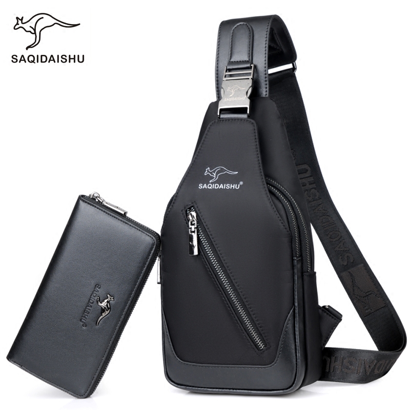Sacci Kangaroo 2022 New Chest Bag Men Skew Cross-Pack Tide Card Single Shoulder Casual Bag Oxford Cloth Waterproof Bag Bag