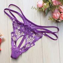  New sexy underwear real shot thong with hollow transparent sexy crotchless womens underwear shorts T pants