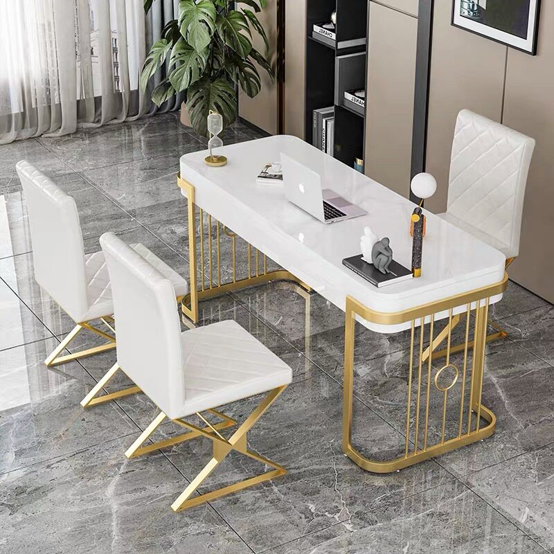 Nordic light luxury desk boss computer desk modern desk writing desk beauty salon medical consultation reception desk and chair