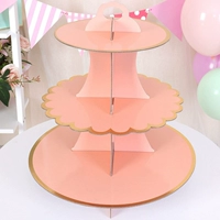 Трехслойный десертный стол розовый