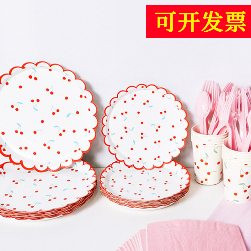 Christmas New Year parties Disposable Plates Wild Dinner Plate Cake Birthday Party Paper Trays Sweet stands Decorative Cutlery