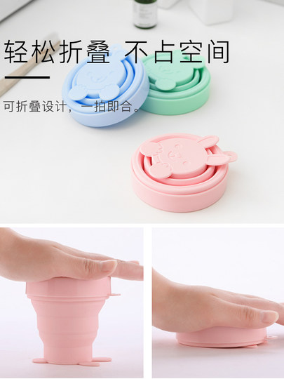 Taza telescópica plegable de viaje, taza de compresión de silicona, taza para enjuague bucal portátil, taza para exteriores, taza para beber portátil