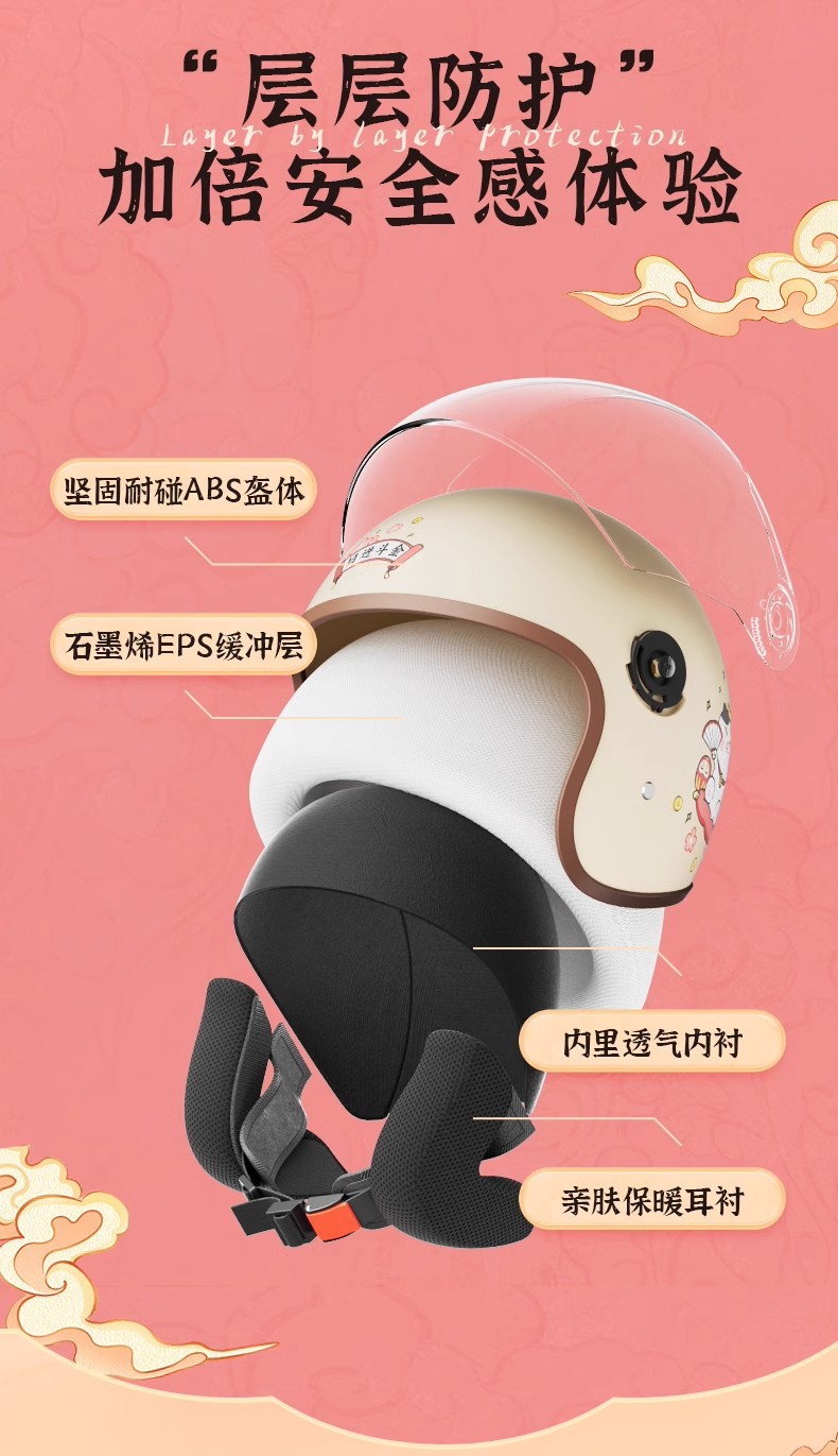 3C certified electric vehicle helmet for women, warm for autumn and winter, suitable for all seasons, men's electric motorcycle safety helmet