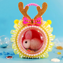 Girl handmade diy toy cute rabbit space capsule children make paste cartoon rabbit sticker simple material bag