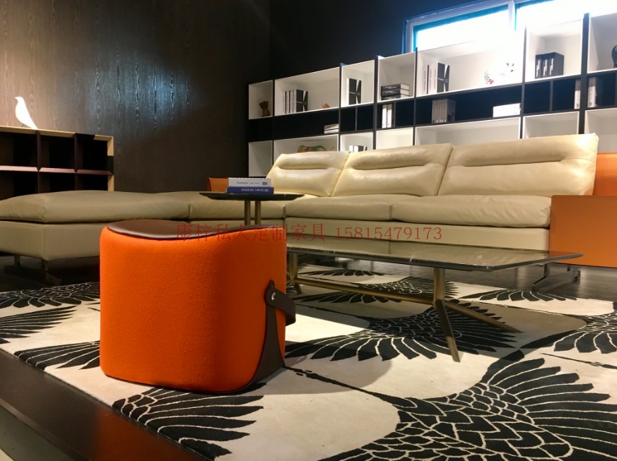 Kangxi đồ nội thất thiết kế tổng thể hình yên ngựa Ottoman Thiết kế tổng thể ghế cao cấp vải phong cách - Đồ nội thất thiết kế sofa nỉ