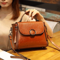 Package new 2020 net red fashion 100 lap single shoulder carry-on satchel woman comeback simple genuine leather girl bag wave