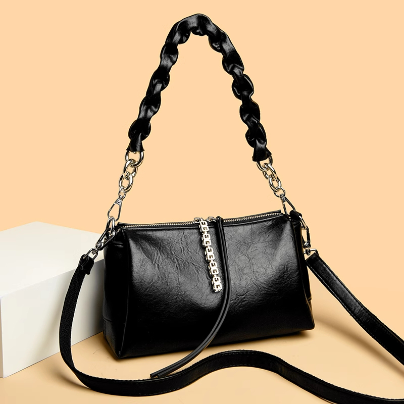 Counter-Quality! Niche Design Cowhide Chain Bag, High-End Texture, Fashionable Genuine Leather Shoulder Crossbody Small Square Bag