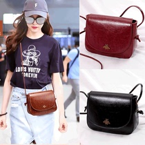 Small Bag Woman Skew Satchel 2021 New Tide Net Red Retro Fashion 100 Lap Single Shoulder Bag Advanced Sensfeel Lady Genuine Leather Bag