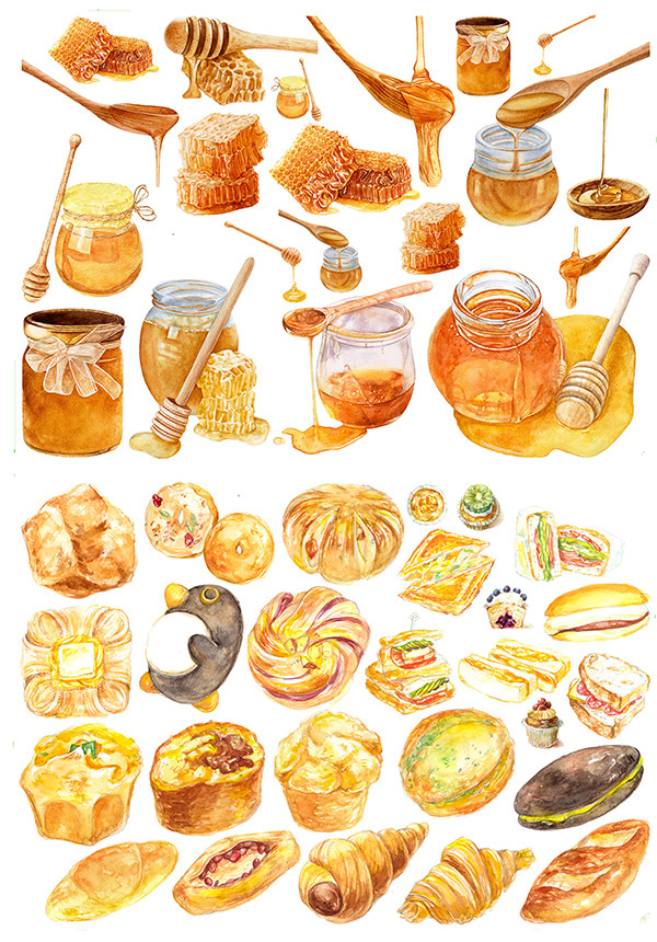 Handbook stickers not cropped A4 sulfate paper laser sub - facial food dessert cake daily food